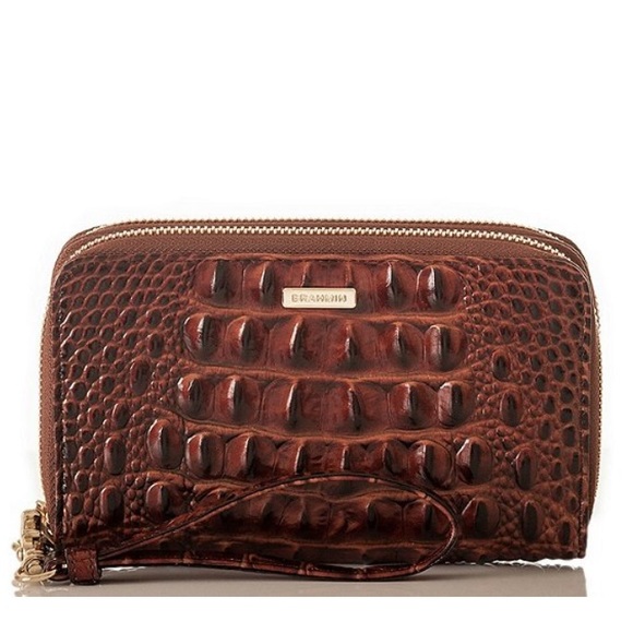 Brahmin Handbags - NWT Brahmin Pecan Zora Crocodile Embossed Wristlet